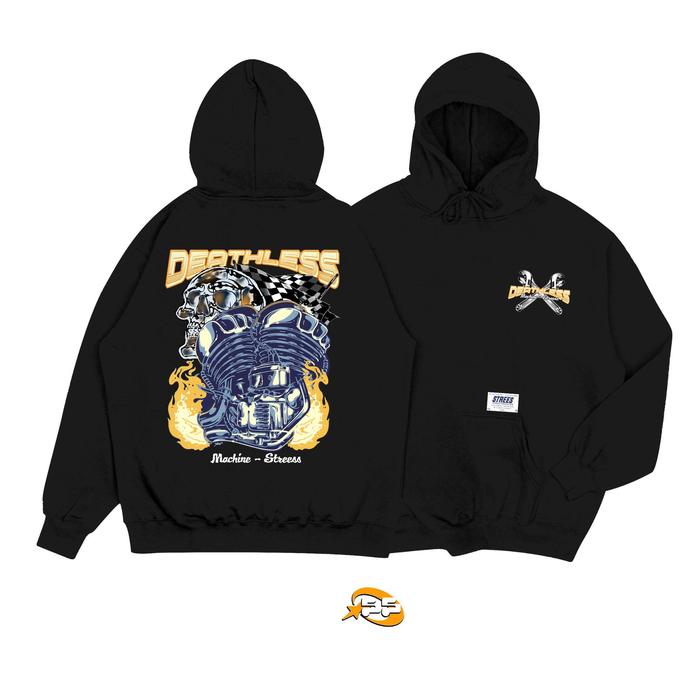 STREES Sweater Hoodie Deathless Berbahan Kain Fleece Lembut Adem Size M-XXL
