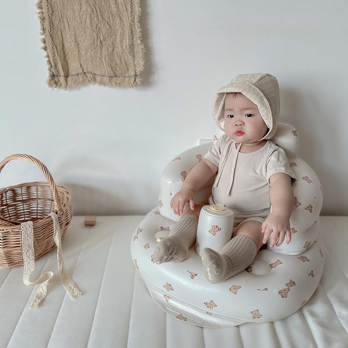 Bayi Kursi Pompa Bayi Kursi Balon Bayi Motif Beruang Kursi Sofa Bayi Tiup PVC Bahan Pompa Angin Sofa