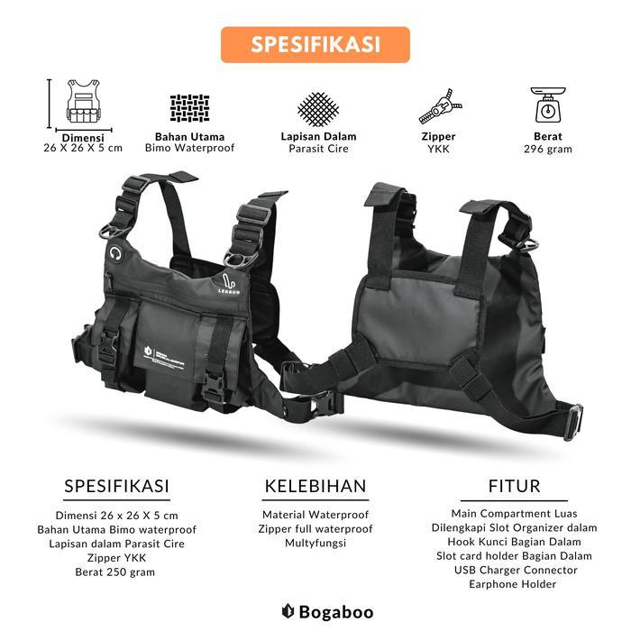 Eiger - BOGABOO Cest Bag Seri LERRON Waterproof - Tas Dada Pria Anti Air - Cest Ring Bag - Tas Rompi