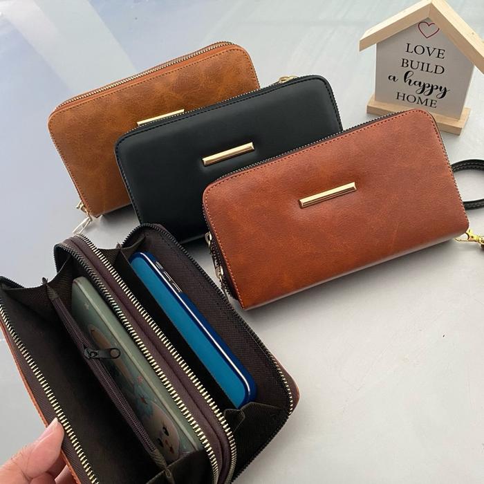 Dompet Panjang Fladeo Dompet Wanita Resleting 2 Free Tali Pendek