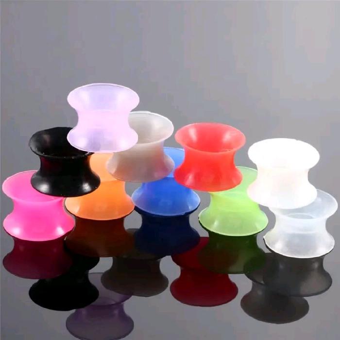 PIERCING TELINGA SILIKON WARNA / PIERCING EAR PLUG / PLONG KARET