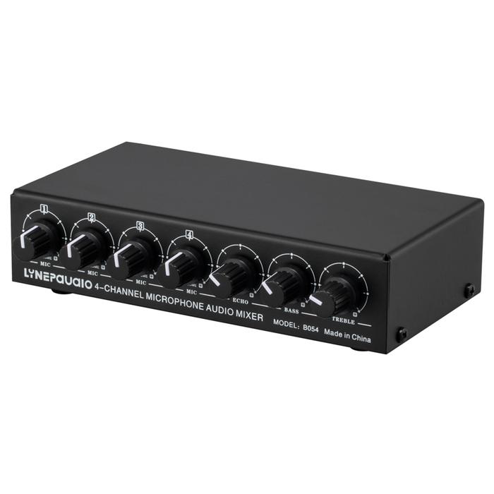 4-Channel Microphone Mixer Support Stereo Output Mini Audio Mixer