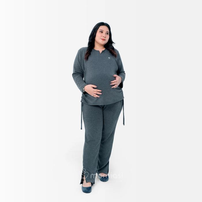 Momiasi – Ruby One set Knit – Setelan Wanita Knit Rib –Baju Set Celana Bumil Busui Friendly - RUBY -