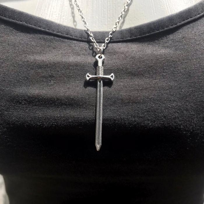 SWORD NECKLACE, Kalung berbentuk pedang, Kalung pria / Kalung wanita, Kalung unik
