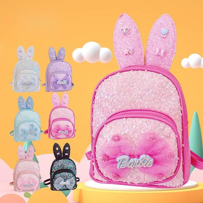 [Rumah Mainan]Ransel Mini Motif Lucu Barbie Tas Sekolah Paud Outdoor Indoor Jalan Anak-anak Baru 202