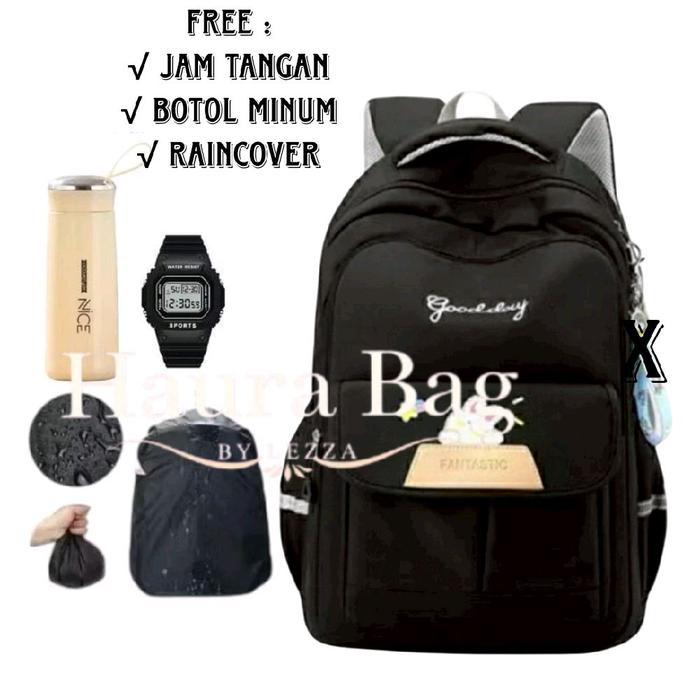 Tas ransel anak sekolah good day fantastic free botol minum jam tangan raincover ransel sekolah SD S