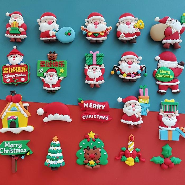 Hiasan Kue Natal Santa Snowman Cake Topper Christmas Pohon Natal Merry Xmas Karet Decoration Rusa Pu