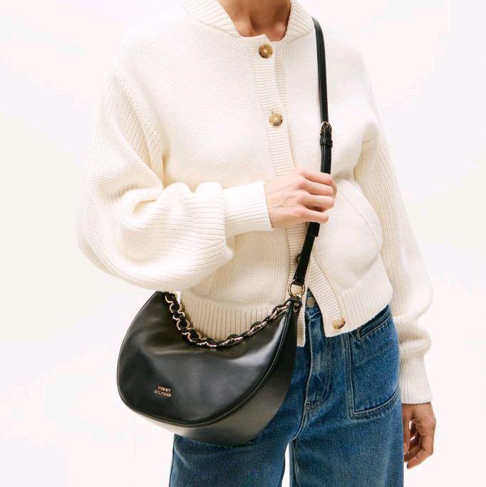 TOMMY HILFIGER TH MINI LEATHER CROSSOVER TAS SELEMPANG WANITA - BLACK
