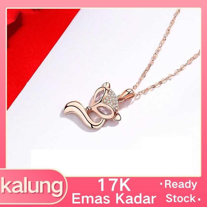 Kalung Emas Wanita Rubah Sederhana 17K Gajah Emas