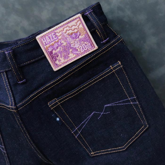 Celana Pria Sage 20oz Purple Weft - 28 Jeans Panjang dengan Kain Exclusive Sage Haze Indigo x Dark P