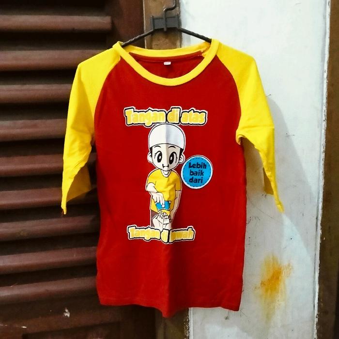 Kaos Anak Laki-Laki Karakter Islami Preloved Desain Unik Tangan Di Atas Lebih Baik Dari Tangan Di Ba