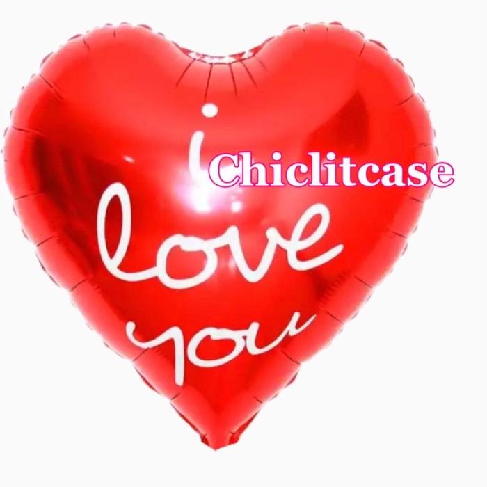 Balon foil hati/balon hati i love you/valentine/heart