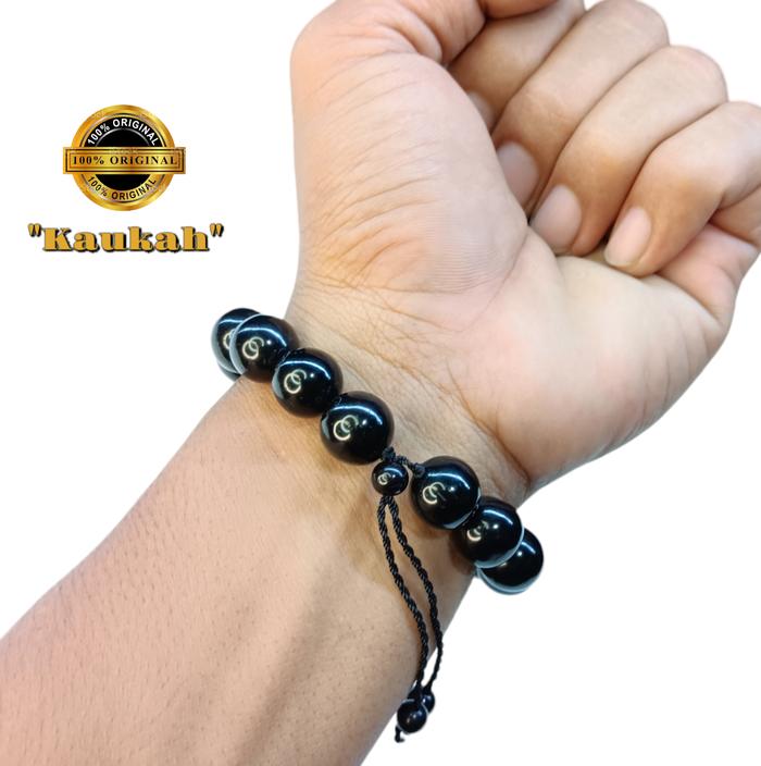 Gelang Kayu Kokka Kaokah Asli Model Bulat Hitam 12mm Bracelets Bracelets Pria timnas wapak gelang
