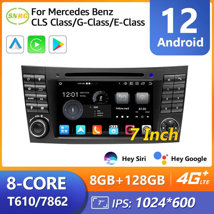 SNRG pemutar Multimedia DVD layar 7 inci Android, Radio mobil 2 Din,