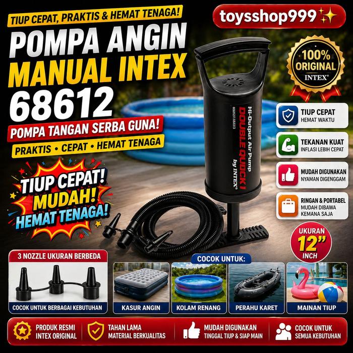 Intex 68612 - pompa tangan intex 12" - pompa kasur dan pompa kolam