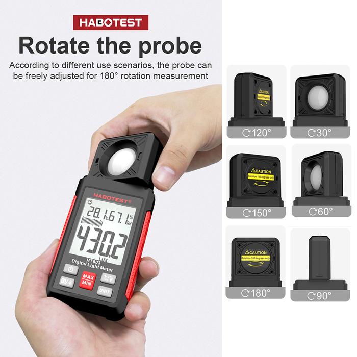 HABOTEST HT603 Digital Lux Meter Light Meter 200,000 Lux Digital
