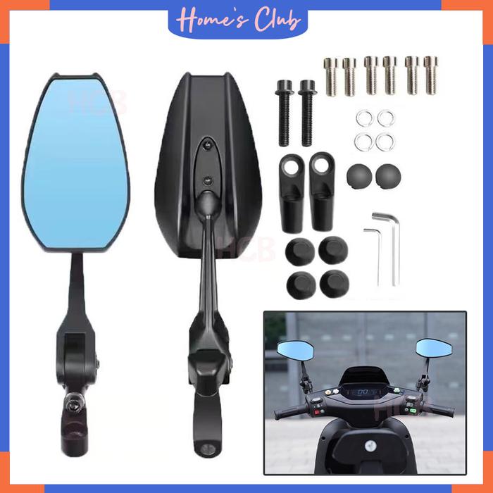 Spion Motor Cermin Biru Dan Putih / Motor Spion Lipat