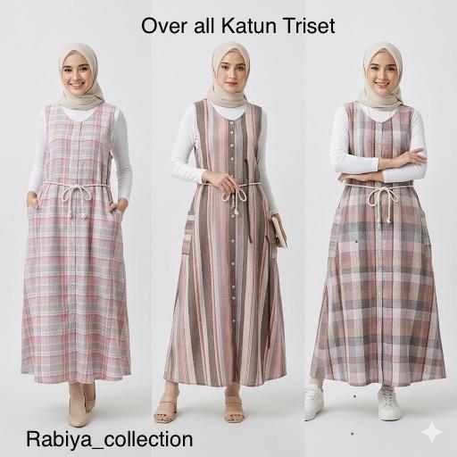 Overall Dewasa Wanita Muslim Katun Triset Dress Pesta Dewasa Gamis Tanpa Lengan Maxi Mewah By Rabi