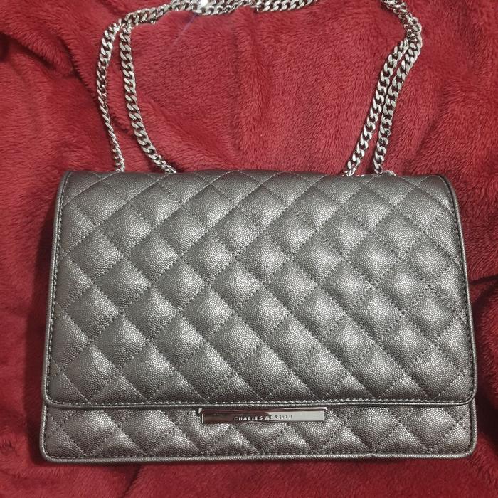 Tas Pesta Charles & Keith Original Grey Preloved