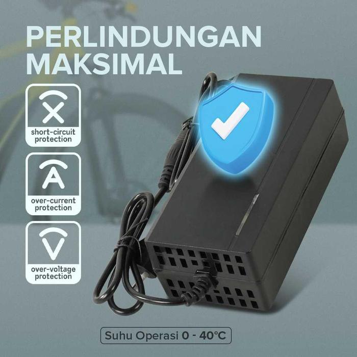 Adaptor Charger Baterai Skuter Sepeda Listrik XLR 54.6V 3A - 48V3A