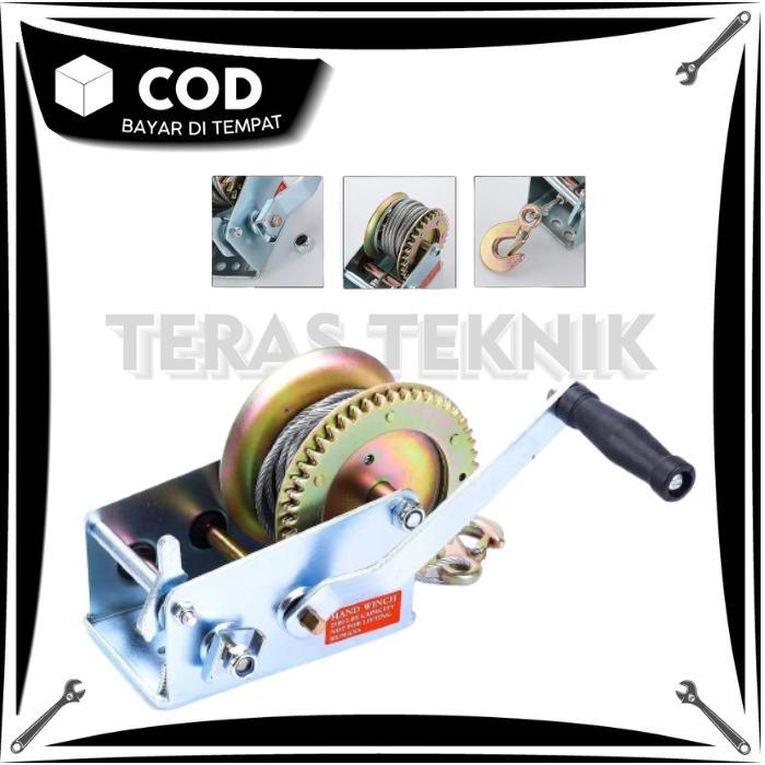 new - 800lbs mesin derak manual tangan hand winch katrol manual alat penarik caravan panjang tali la