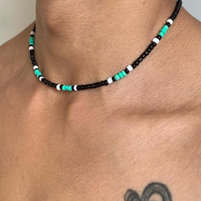 Kalung Glass color Block beaded