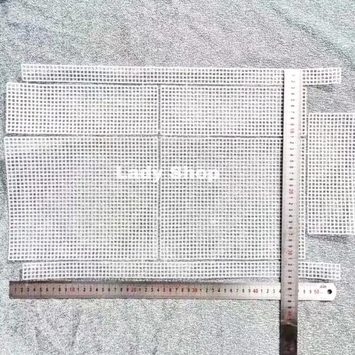 Lady Shop Canvas Plastik Rajut DIY Tote Bag