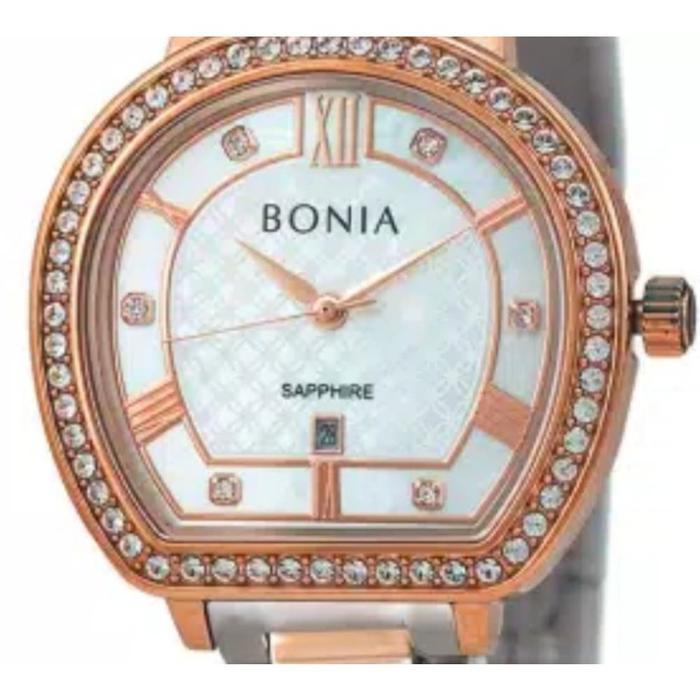 Bonia Jam Tangan Wanita B10129-2557Sn Tahan Air Analog Kaca Silver Strap Stainless Watches