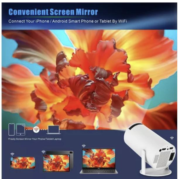 SMARTCOM ~ Home Theater Proyektor Android 11.0 HY300 Smart Projector Dual Band 10000 Lumens Wifi Bl