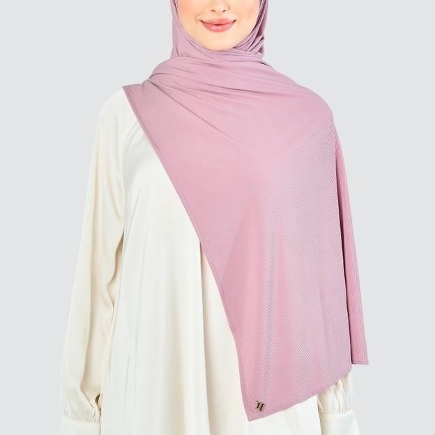 YURI STRETCH KNIT SHAWL HIJAB PASHMINA by NAELOFAR - Lilac