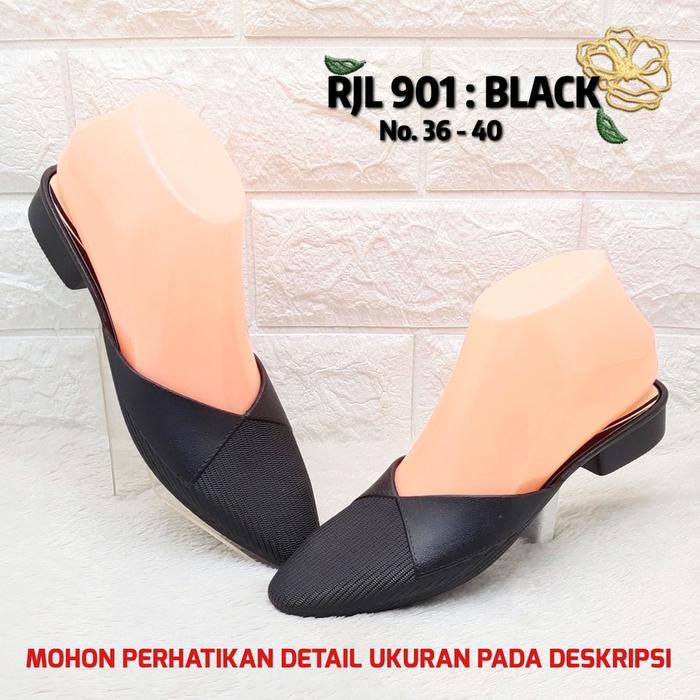 Sendal Wanita Hys 901 Lancip Original Sandal Slop Jelly Motif Mix Polos Garis Lentur Anti Slip