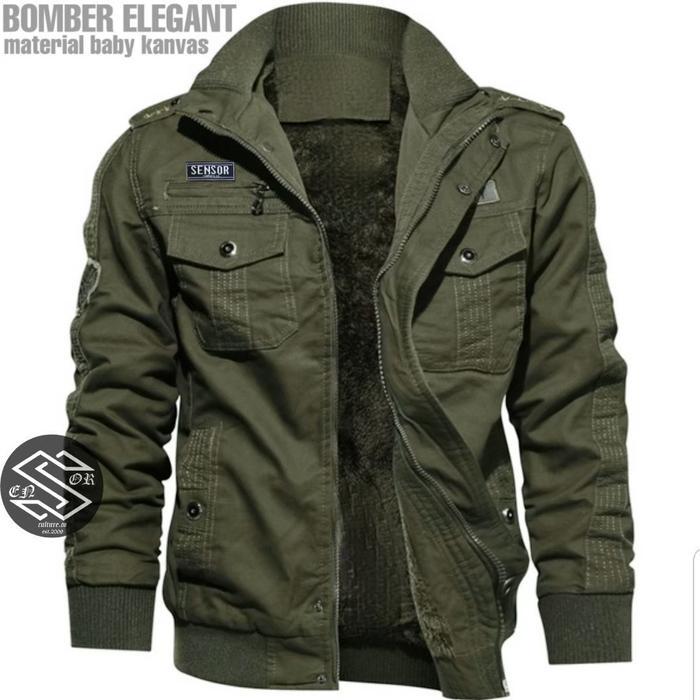Jaket Pria Bomber Us Army Material Kanvas Original Premium Quality Tbk