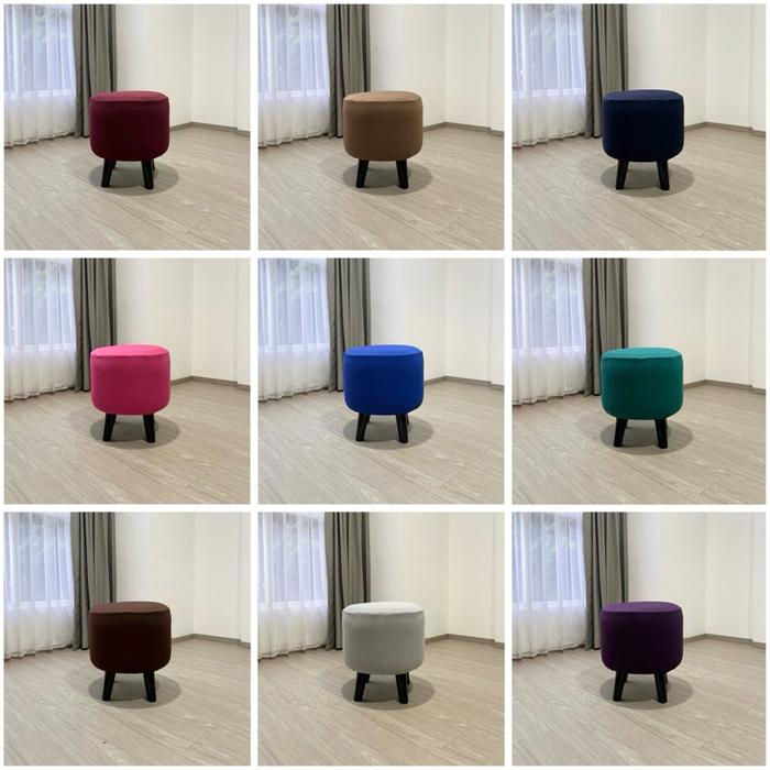 sarung sofa stool bulat / cover sarung sofa puff bulat