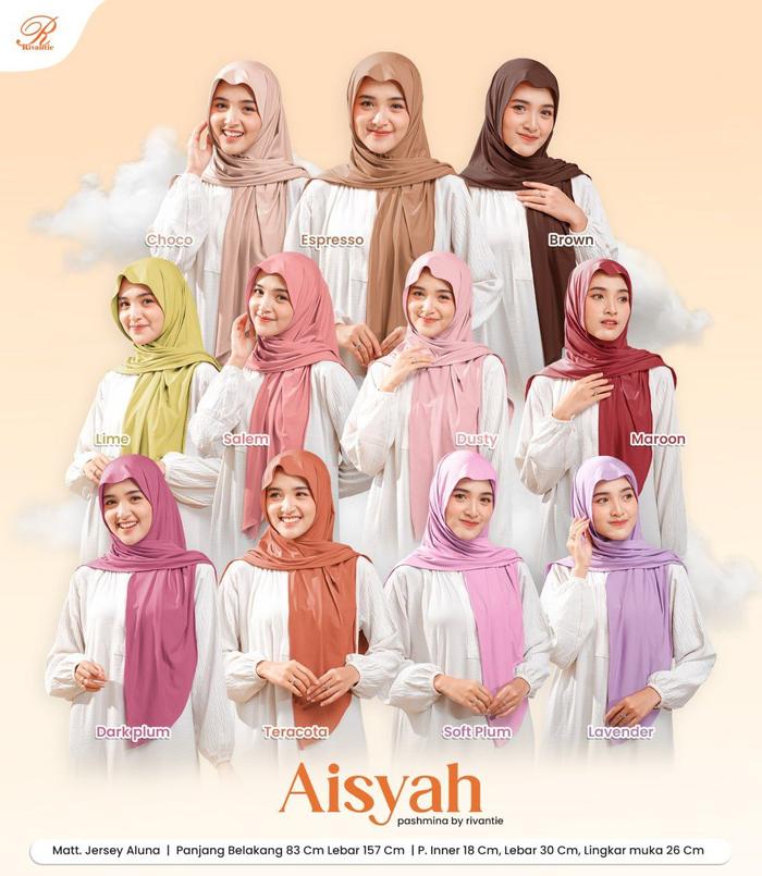 Pashmina Jersey Inner Instan / Ready Warna Salem, Espresso
