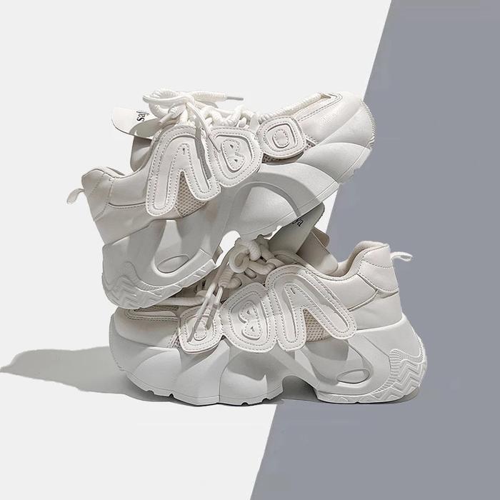 ASNK.SEVEN_DAY SEPATU DOODLE ART WANITA STYLE KOREA  SPORT SHOES HZ-926 PUTIH Sneakers