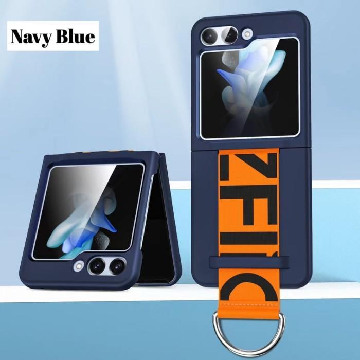 Hard Case Z Flip 5 Silikon Macaron Wristband Strap