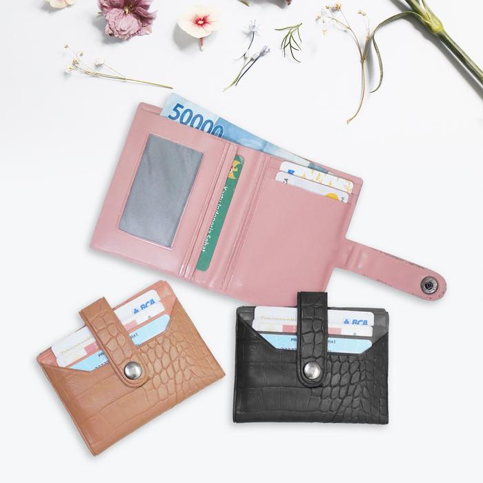 MK SHOP 038 GENIE  WALLET DOMPET KARTU MODEL CROCO  / DOMPET UANG DAN KARTU MINI / DOMPET MINI KANCI