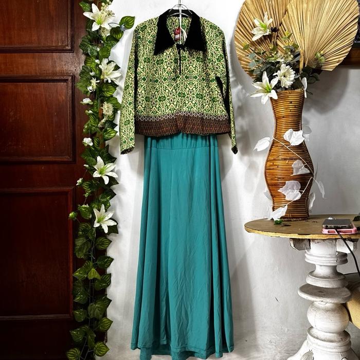 Set Outer Batik Rok Tosca