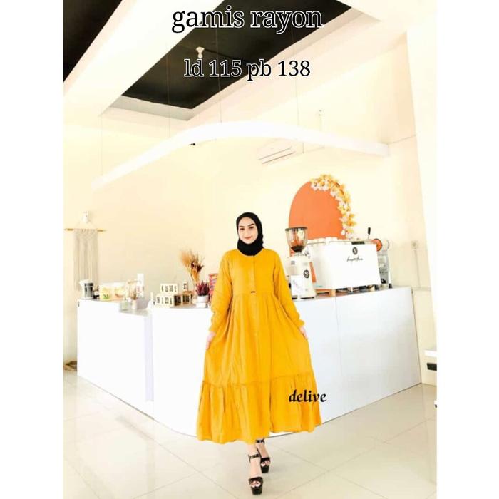 Gamis aisyah // Gamis rayon polos // Gamis kancing rayon