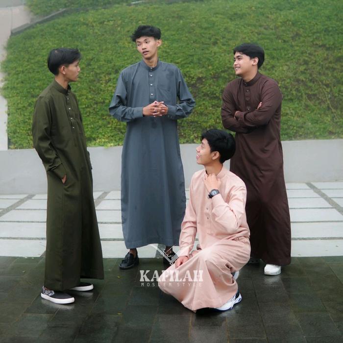 PROMO!! KAFILAH MUSLIM Jubah Katun Polos JUMBO XXL Pria Muslim Dewasa Kancing Snap Lengan Panjang Ma