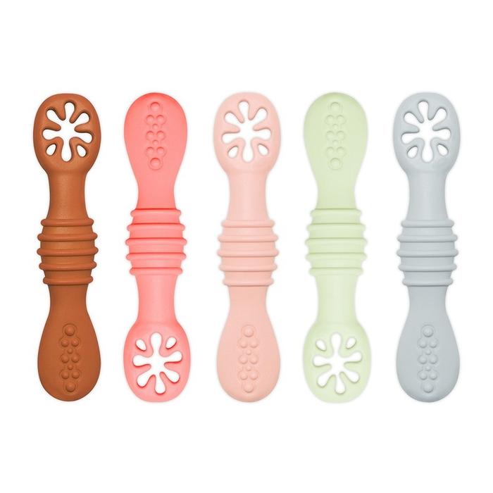 New Baby Spoon Silicone Teether Toys Learning Feeding Scoop Training