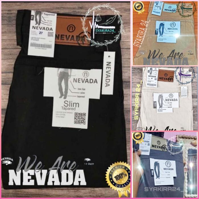 NEVADA  CHINO PANJANG PRIA SUPER PREMIUM Cream Casual Diamond Kerja Slimfit Keren Katun Nyaman celan