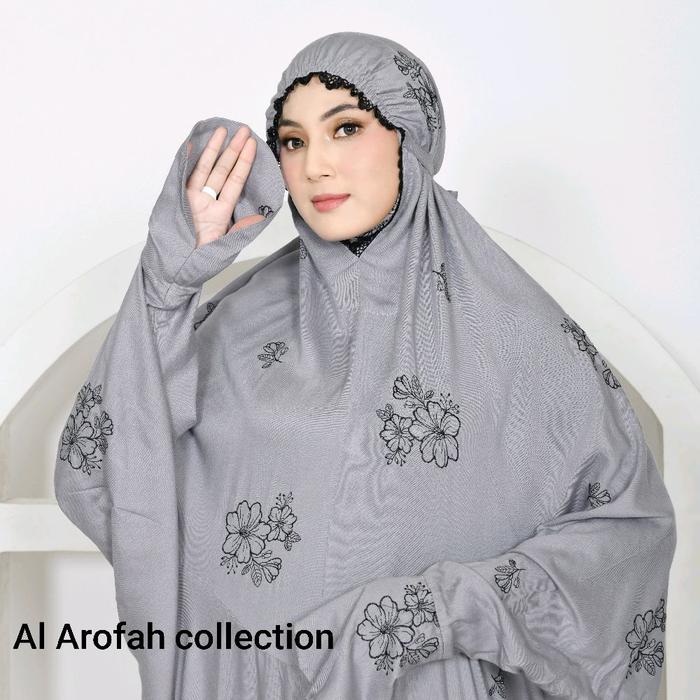 AL AROFAH mukena terusan RAYON dewasa BORDIR ZEVANIA Mukena lajuran santri premium