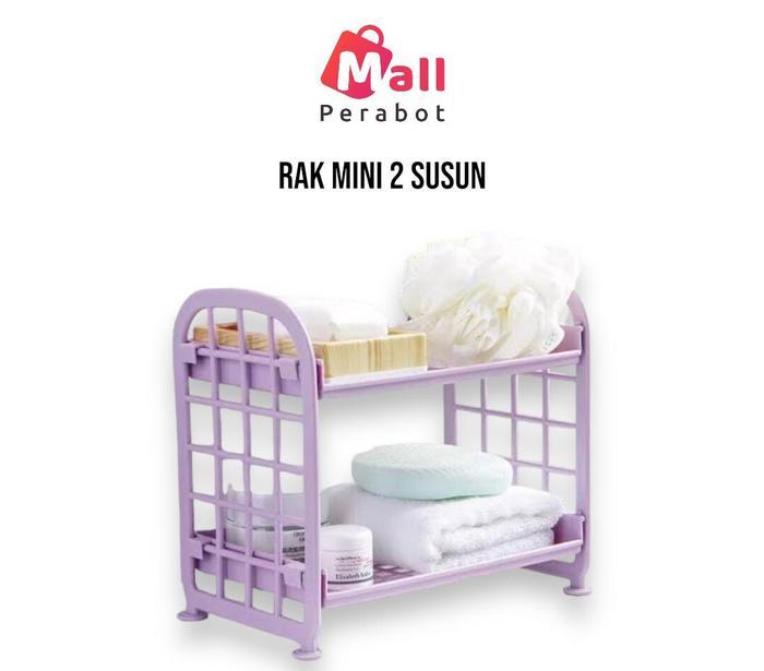 Rak Dapur 2 Susun Dapur Mini Serbaguna Tempat Kosmetik Rak Bumbu