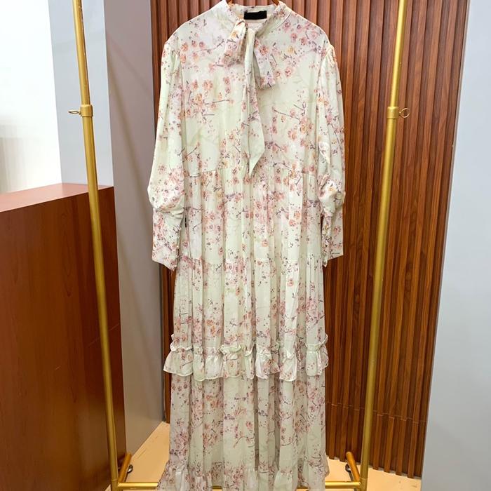 GAMIS CERUTY RUFFLE RIMPEL MOTIF BUNGA