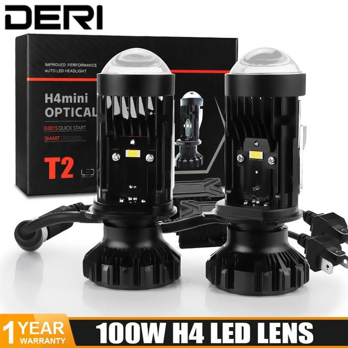 H4 bohlam lampu depan lensa proyektor LED, bohlam lampu sorot rendah
