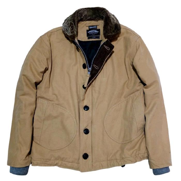 FRIZM WORKS Satifaction Canvas Type A2 Deck Military Style Jacket Size L ( L.56 & P.70 Cm )