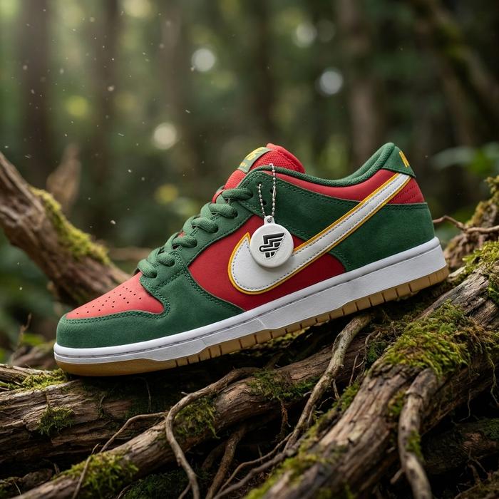 SNEAKERS Dunk Low SB Red Green white super snic Jaminan Original AUthentic