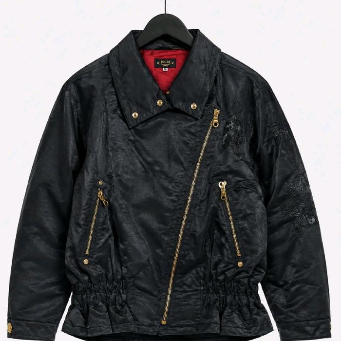 MCM - Jaket Vintage Biker Pria Hitam Size L