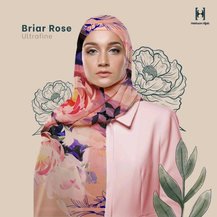 Heirloom Hijab Voal Ultrafine - Motif Briar Rose Muslim